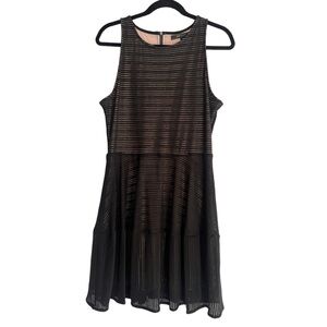 BCBGMAXAZRIA CASSANDRA Skater / A-line / fit flare DRESS Sz LARGE BLACK MINI